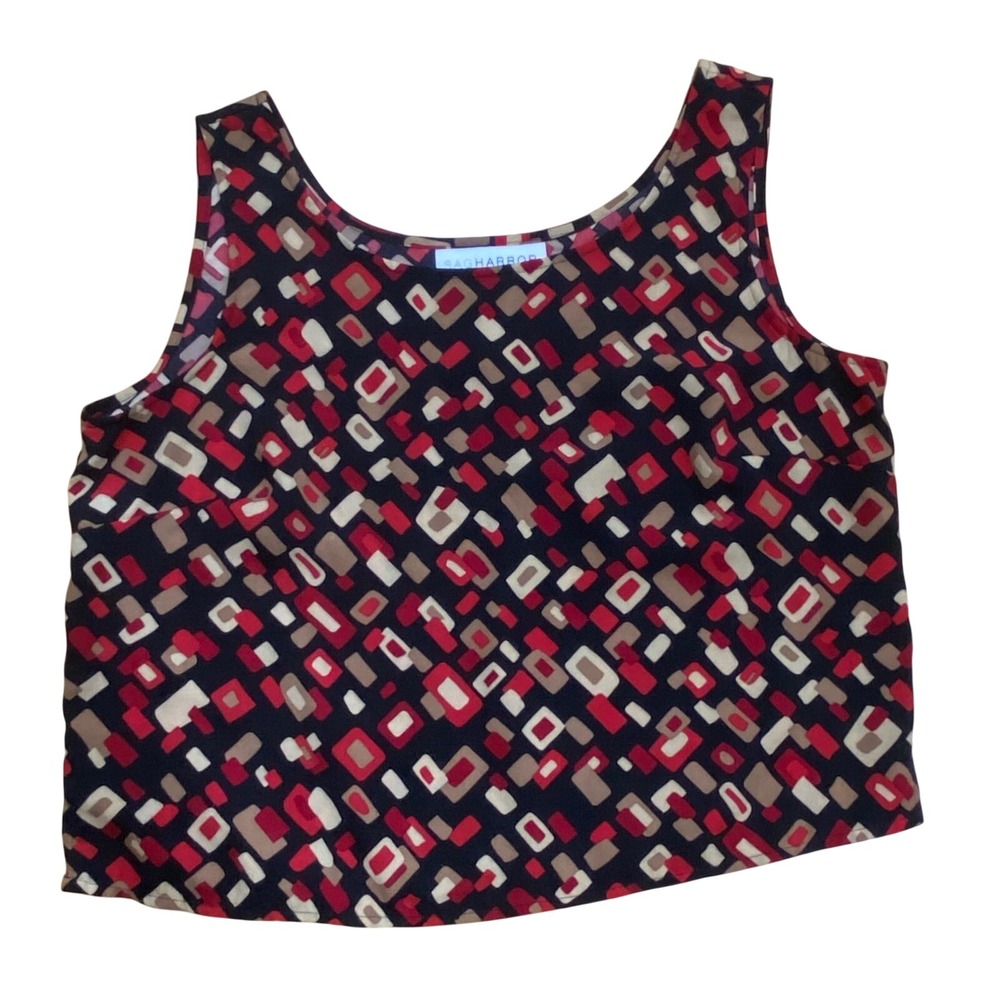 Sag Harbor Dress Petite Geometric Print Sleeveless‎ Top Women's Size 16P